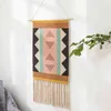 Tapestry Bohemian Cotton Linen Tapestry with Tassel Handmade Nodic Style Home Decor Geometric Wall Door Decor Hanging Tapestry 211204