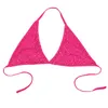 Soutiens-gorge femmes Triangle soutien-gorge hauts brillant strass licou cou évider résille tasses doux confortable Sexy pure Bralette2635