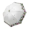 Creative All Steel 8 Bone Paraply Stand Sunscreen Anti UV Sunny and Rainy Paraply broderad parasol Kvinnlig vikbar paraply 210320