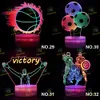 3D Gece Işıkları Renkli 3 Akrilik Plakalar Çok Şeklinde Led Base Lamba Oyunu Müzik Basketbol Tavuskuşu Hayvanları Çocuklar İçin Sevgi Işık Hediye 1570708