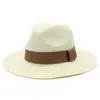 Panama Chapeau De Paille Femmes Chapeaux De Soleil Dames Printemps Été Chapeau De Soleil Hommes Large Brim Cap Hommes Casquettes De Jazz Femme Mode En Plein Air Mer Plage Sunhats Homme Chapeau En Gros 2022