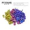 Pytitans m4x15 m5x18 m5x15 m5x20 ملليمتر التيتانيوم selftapter الترباس زر توركس التيتانيوم شفة رئيس المسمار الترباس لدراجة نارية دراجة سيارة