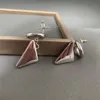 Nieuwste Designer Driehoek Oorbellen Charm Vrouwen Metalen Cirkel Stud Meisje Hanger Studs Brief Gedrukt Eardrops Voor Gift
