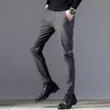 Slim Fit Lange Jurk Broek Heren Stretch Hoge Kwaliteit Klassiek Casual Formele Pakken Joggers Zakelijk Kantoor Broek Heren Zwart Blauw Heren