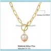 & Pendants Jewelrygothic Baroque Pearl Pendant Necklace Womens Wedding Punk Large Bead Lariat Golden Long Necklaces Girl Sweet Bridal Jewelr