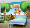 Foto personalizzate Sfondi per pareti 3D murale carta da parati moderno carino cartone animato foresta animale foresta per bambini murali sfondo carte da parete decorazione della casa