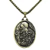 Hänge halsband viking varg amulet oval wicca moon pagan smycken halsband för män kvinnor