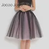 Jocoo Jolee 5 warstw Tiulowe spódnica Kobiety Letnia suknia balowa midi spódnice eleganckie plisowane taniec tutu spódnice swobodne spódnice 210619
