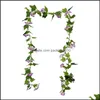 Fleurs décoratives Couronnes Festive Party Fournitures Jardin Jardin Morning Morning Glory Vignes de fleurs, Plantes suspendues Greenery Garland Ivy pour nous