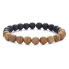 Homens cristal hematita preta geme tiger olho de olho de pedra natural charme bangle lucky wrap wrap feteado bracelete jóias