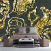 Benutzerdefinierte 3D-Wandtapete jeder Größe für Schlafzimmerwände, goldene Geometrie, luxuriöses Wohnzimmer, Sofa, TV-Hintergrund, Fototapete, Rollgute Menge