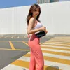 Été coréen femmes Sexy streetwear 2 pièces ensemble Spaghetti sangle Crop hauts taille haute longue Flare pantalon femmes vêtements 210529