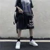 Harajuku gothic graffiti streetwear zwarte shorts casual hoge taille zomer vrouwen vintage koreaanse punk sport vrouwelijke 210719
