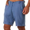 Shorts maschile uomini estate a colori solidi sport-up sport casual con abbigliamento sportivo ad alta vita