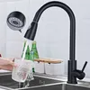 Kitchen Faucet Single Hole Pull Out Spout Mixer Tap Stream Sprayer Head Chrome 211108