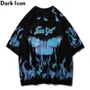 Dark Icon Flame Butterfly Street Fashion T shirt Men Summer Crew Neck Men s Tshirt Hip Hop Tee Shirts 210319