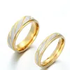 Bagues de cluster Engagement Promesse Lovers Boho Couple en acier inoxydable Bague pour femmes Hommes Mariage Simple Design Gold Bijoux Cadeau2456