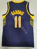 Mens Malcolm 7 Brogdon Domantas 11 Sabonis Basketball Jerseys Retro Throwback Reggie 31 Miller Stitched Shirt Black yellow