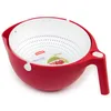 Creative Double Drain Basket Bowl Rice Washing Keuken Sinaasappel Noedels Groenten Fruit Keuken Gadget Colander