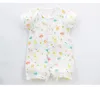 4 цвета 2022 яркий медведь новорожденных детская одежда летняя комбинезон тонкий короткоманерный ползунок хлопка летнее платье