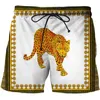 Pantaloncini da uomo Summer Fashion 3D Luxury Gold Lion Print Casual Pantaloni larghi sportivi Harajuku Acquisto Dropship