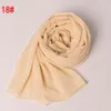 Foulard islamique en mousseline de soie de couleur unie foulard en jersey respirant Hijab pour les femmes musulmanes 2021 été indien turc Turban couvre-chef