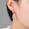 Topgrillz Iced Zircon Ankh Earing Gold Silver Color Micro Paved AAA Bling CZ Stone Earrings for Man女性ヒップホップジュエリー2110099579639