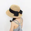 Berretti Cappelli Estate Bambini Nodo a farfalla Cappello Fedora in paglia Bambini Visiera Spiaggia Sole Neonate Cappello a tesa larga Floppy Panama Per Ragazza