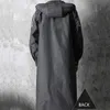 أزياء أسود للبالغين مقاومة للماء طويلة معطفات المطر من الرجال معطف المطر معطف للمشي في الهواء