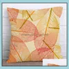 Cushion/Decorative Pillow Home Textiles & Garden Autumn Leaf Design Towel 45*45 Cm Pillowcase Chair Seat Throws Ers Car Decorative Drop Deli