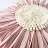 Cuscini stile moderno rosa bianco 45 * 45 cm cuciture in velluto 3D fiori di crisantemo cuscino vita cuscino blu custodia 211203