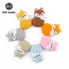 Silicone Beads Of Cute Cartoon Animals Teethers 10pc BPA Free Food Grade Teether For born Teething Baby 211106