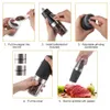 Gravity Electric Salt and Pepper Grinder Set with Adjustable Coarseness Automatic Mill 210611