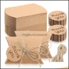 Gift Wrap Event & Party Supplies Festive Home Garden 150 Pieces Kraft Paper Pillow Box Kit Candy Wedding Favor With Thank You Tag And Twines