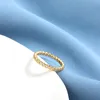 Bröllopsringar charm Clear Crystal Cz Heart Stone Thin för kvinnor Luxury Gold Finger Ring Eternity Promise Engagement Band Jewelry9298896