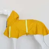 Hunde-Regenmäntel mit Kapuze, reflektierend, für große Hunde, wasserdichter Overall, modisch, atmungsaktiv, wasserabweisende Kleidung 210729