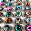 Vente en gros Top Mix Eye Ring Unique Design Evil's Eyes Silver Tone Anneaux Vintage Hommes Femmes Punk Rocker Cool Bandes Homme Garçon Bijoux Cadeau Faveur