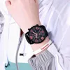 Herenhorloge Siliconen Band Heren Zwart Big Dial Grand Touring Man Sport Horloges Quartz Movt Cool Girl Boy Polshorloge