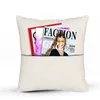 Solid Color Pillow Case 40*40cm Sublimation Blank Book Pocket Pillow Cover DIY Polyester Linen Cushion Covers Home Decor kk6610