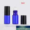 100pcs/lot 1ml 3ml 5ml 10ml Blue Glass Roll on Bottle with Metal Ball Refillable Cosmetic Glass Roller Essential Oil Vials