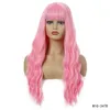 26 Inches Synthetic Wig With Bangs Long Wave Simulation Human Hair Soft Silky Wigs For Women WIG-347