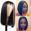 4x4 Lace Closure Wig Brésilien Human Hair Bone Straight Wigs Highlight Ombre Short Bob Pre Plucked Glueless