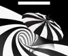 30ピースクリエイティブデザイン黒と白の縞模様のゴルフ傘ロングハンドリングストレートパゴダ傘SN4085