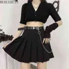 WERUERUYU Summer Arrival Chic Work Wear Women Midi Skirt With Belt Korean OL Style High Waist A-Line Skirts Pocket 210608