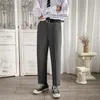 Men's Suits & Blazers Summer Thin Casual Pants Fashion Gray Black Suit Men Korean Loose Straight-leg Dress Mens Wide-leg S-3XL