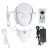 7 Färg LED Light Therapy Face Beauty Machine Facial Neck Mask med mikrourent för hudblekningsenhet föryngring