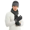 Autumn and Winter Gifts Thickened Warmth Fashion Knitted Men and Women Couple Hat Scarf Gloves Three-Piece Suit