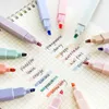 Yisuremi 6pcs / lot kawaii mjuk tips highlighter penna diy tidskrift graffiti konst ritning nyckelord markör fluorescerande brevpapper highlighters