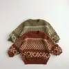Milmantel Winter Codzienne ubrania Vintage Boys Swetry Ciepłe dziewczyny Pullover Dzieci Dzianiny 211201