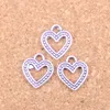 150 stks Antiek Zilver Brons Geplated Hollow Heart Charms Hanger DIY Ketting Armband Bangle Findings 14 * 13mm